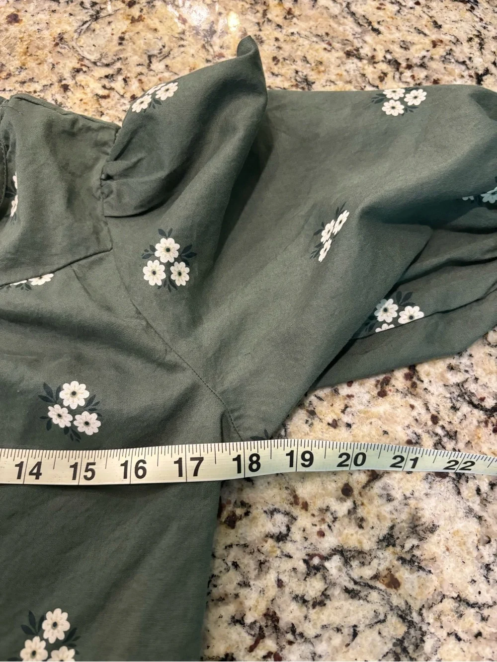 Old Navy Olive Green Floral Tie-Front Dress